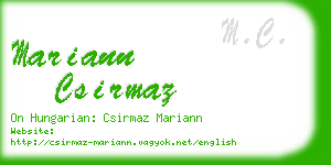 mariann csirmaz business card